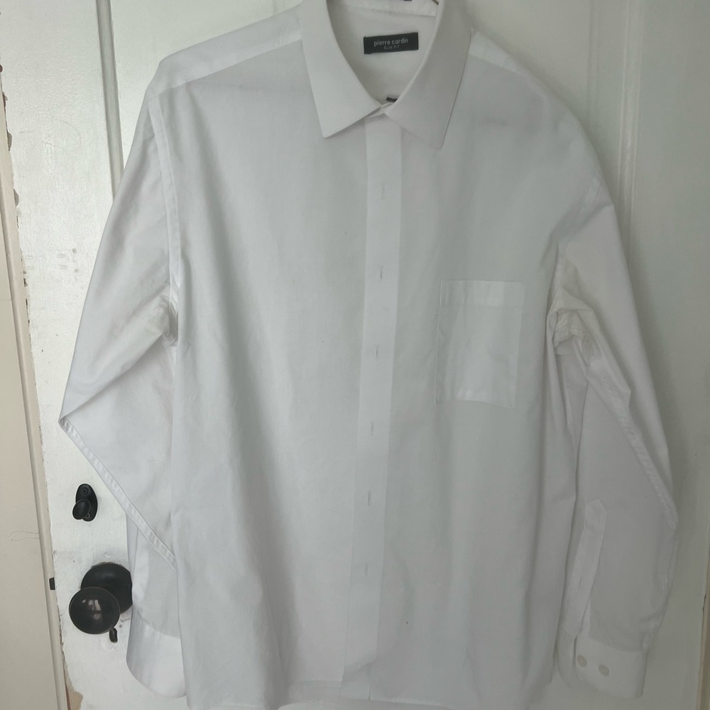 Pierre Cardin White Dress Shirt Crisp Formal Attire